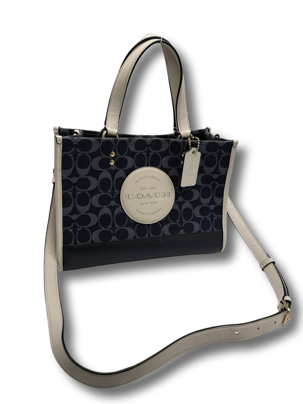 Coach Dempsey 30 Tote Bag Crossbody Tasche denim Jeans blau