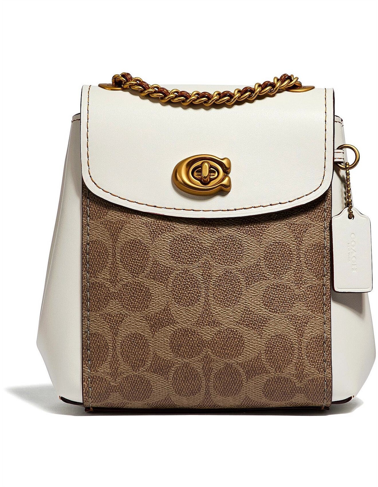 Coach Parker convertible Backpack Rucksack Crossbody Tasche 2in1 Signature weiß limited