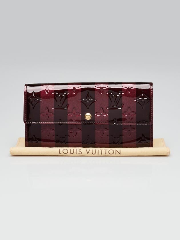 Louis Vuitton Amarante Rayures Monogram Vernis Sarah Wallet Portemonnaie Geldtasche limited Edition