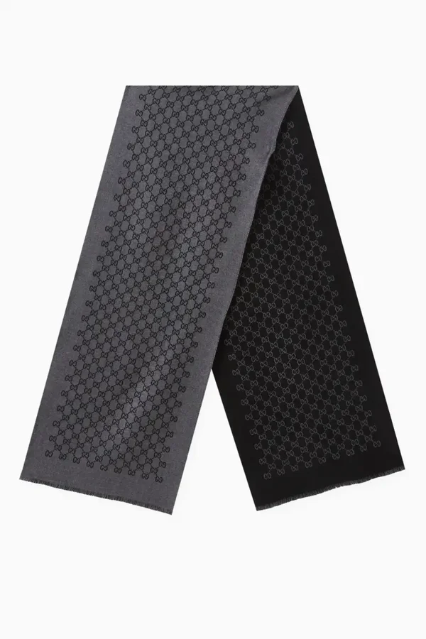 Gucci Classic Signature GG Schal Wolle Kaschmir schwarz