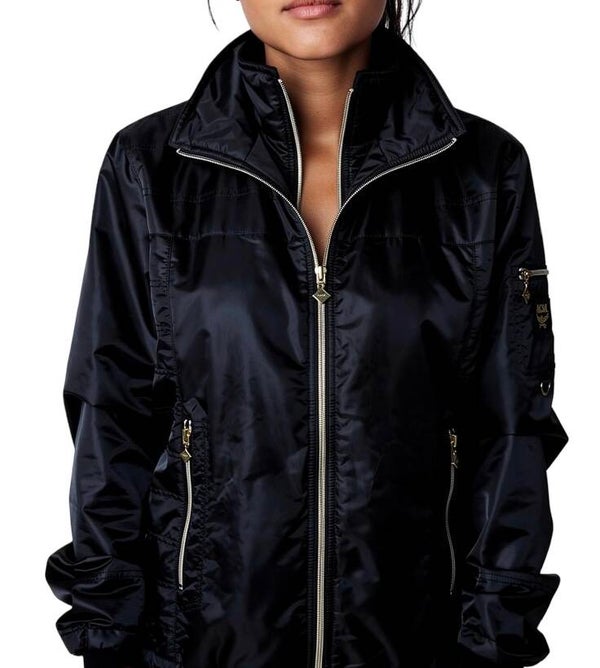 MCM Classic layering Nylon Jacke lang 38/40 schwarz Vintage