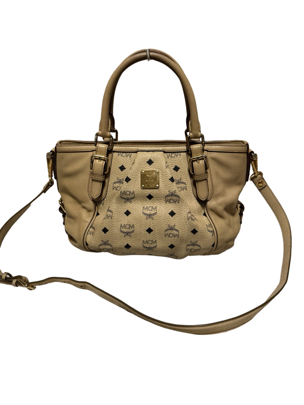 MCM Two Way Crossbody Bag Tasche Visetos beige