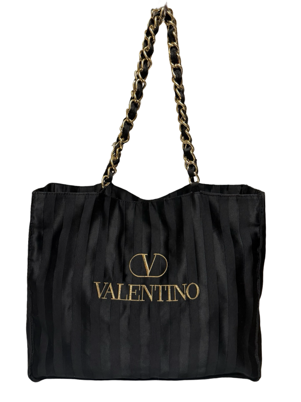 Valentino Garavani Cloth Tote Shopper Tasche schwarz Vintage