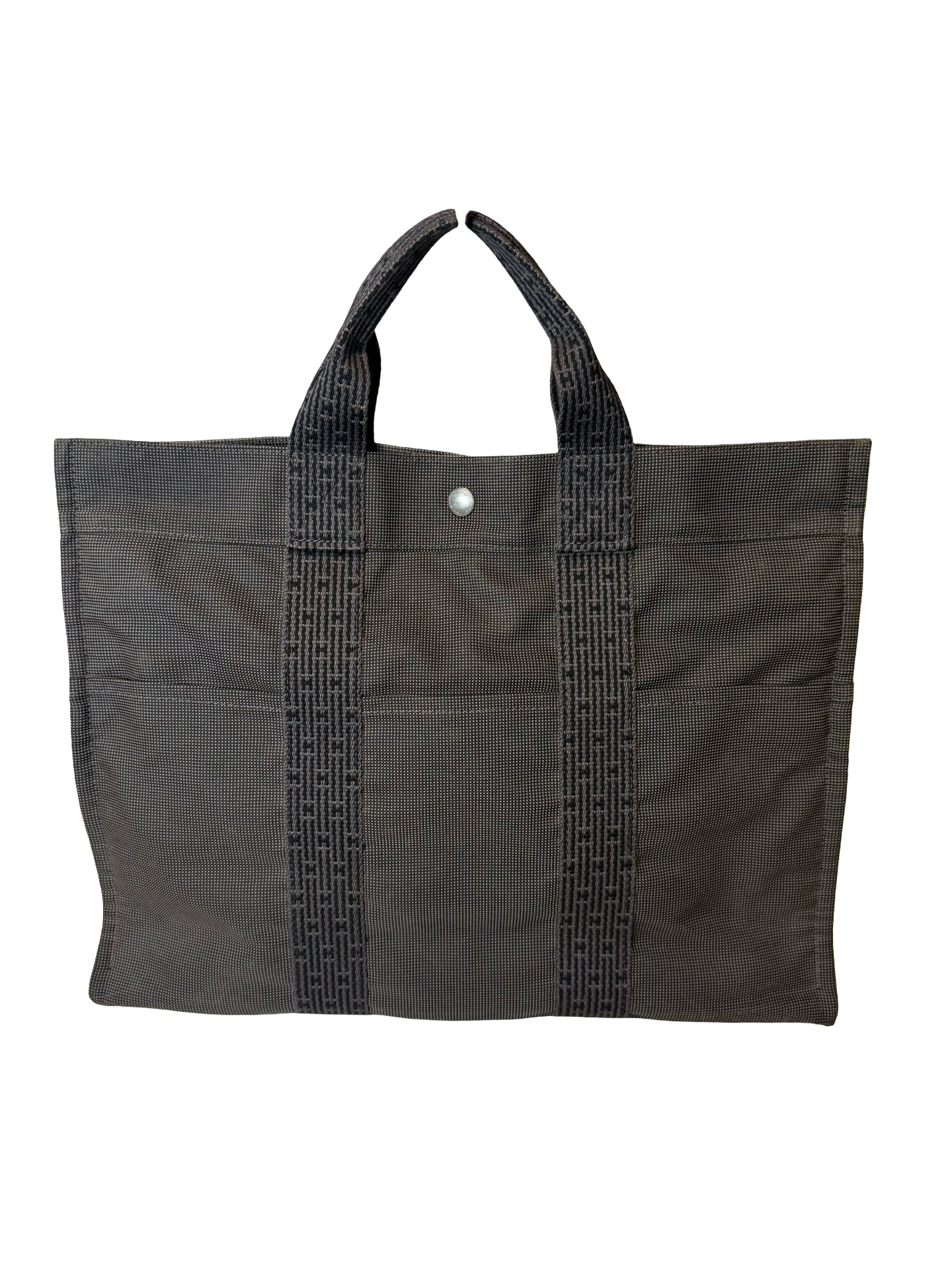 Hermès Fourre Trout Canvas Tote Bag Tasche large grau