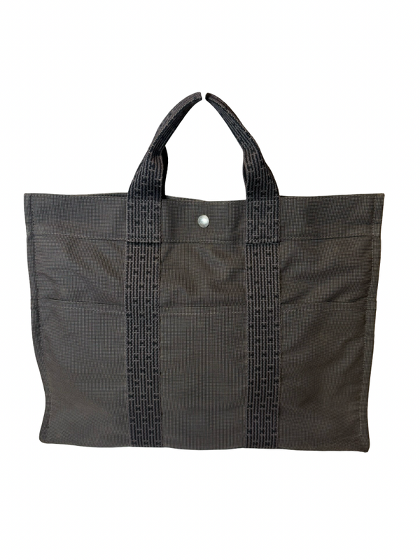 Hermès Fourre Trout Canvas Tote Bag Tasche large grau