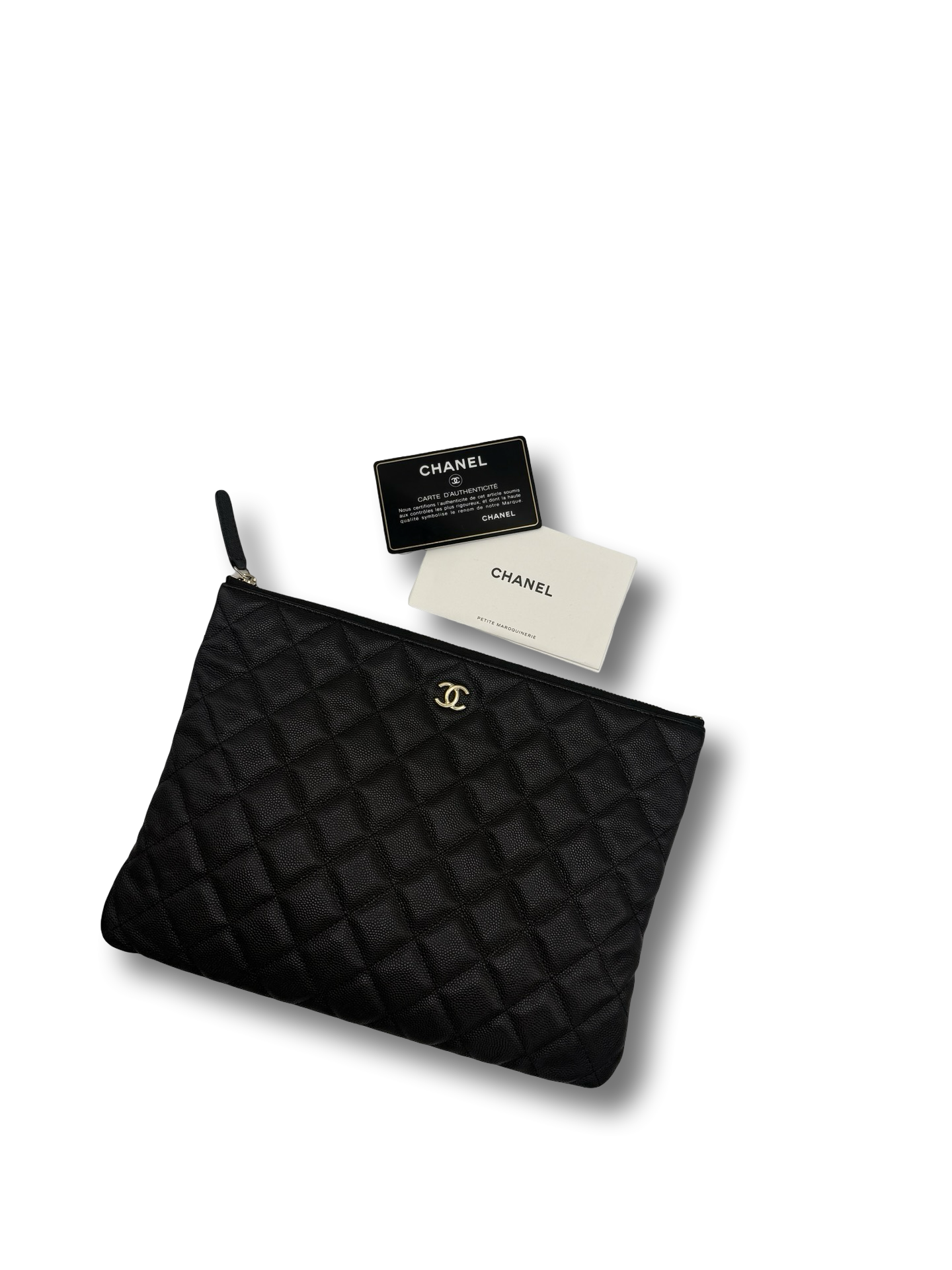 Chanel Caviar Pouch Pochette Clutch Tasche schwarz