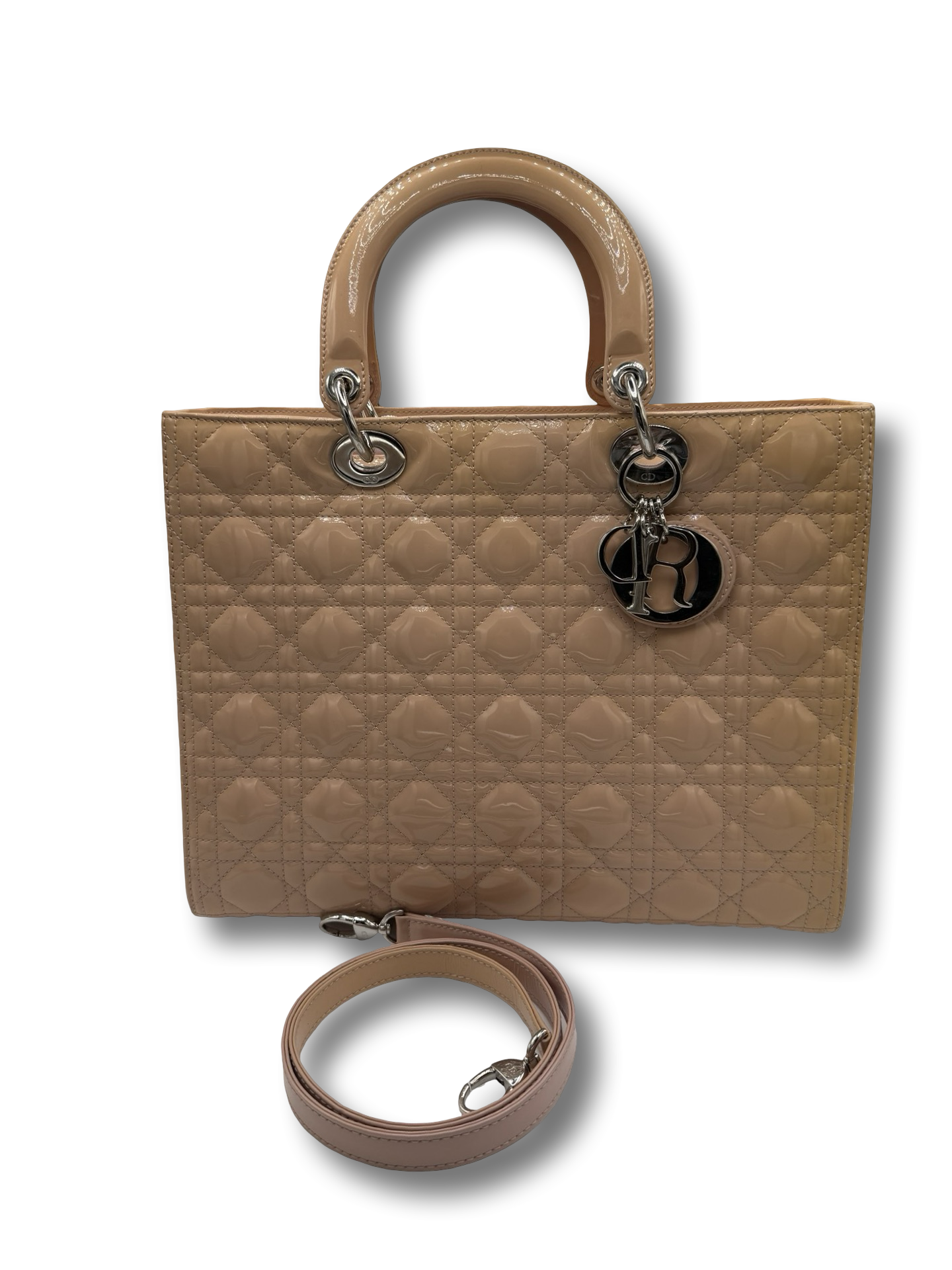 Christian Dior Lady Dior Cannage Large Schulter Tasche rosa peach