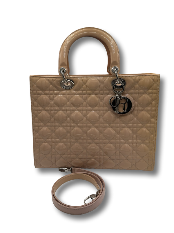 Christian Dior Lady Dior Cannage Large Schulter Tasche rosa peach