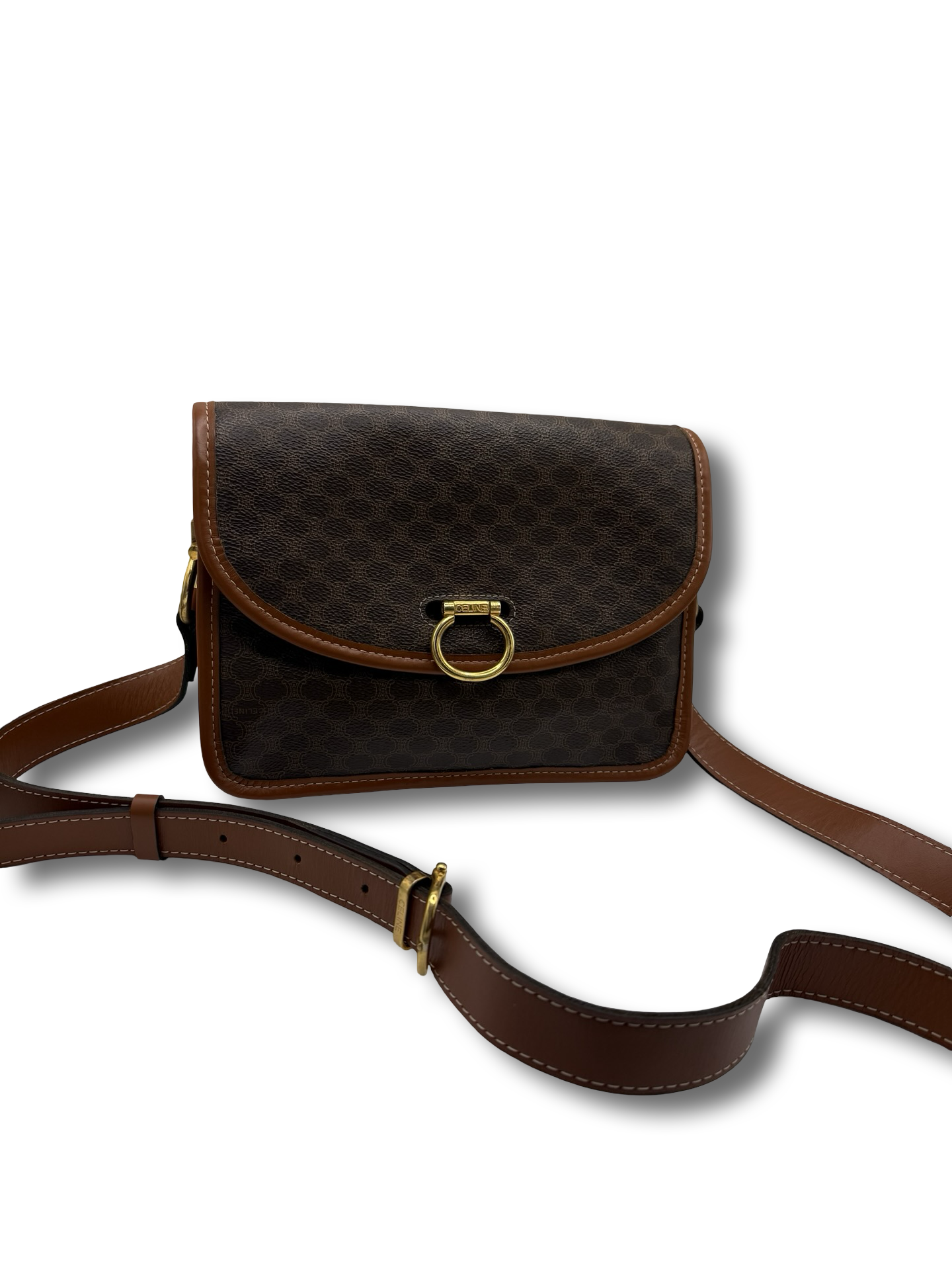 Celine Macadam Crossbody Tasche Vintage braun