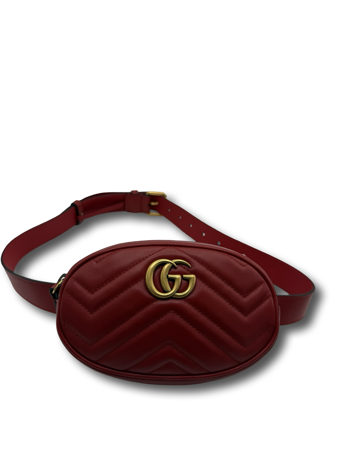 Gucci Marmont Beltbag Bauchtasche Vollleder Tasche rot
