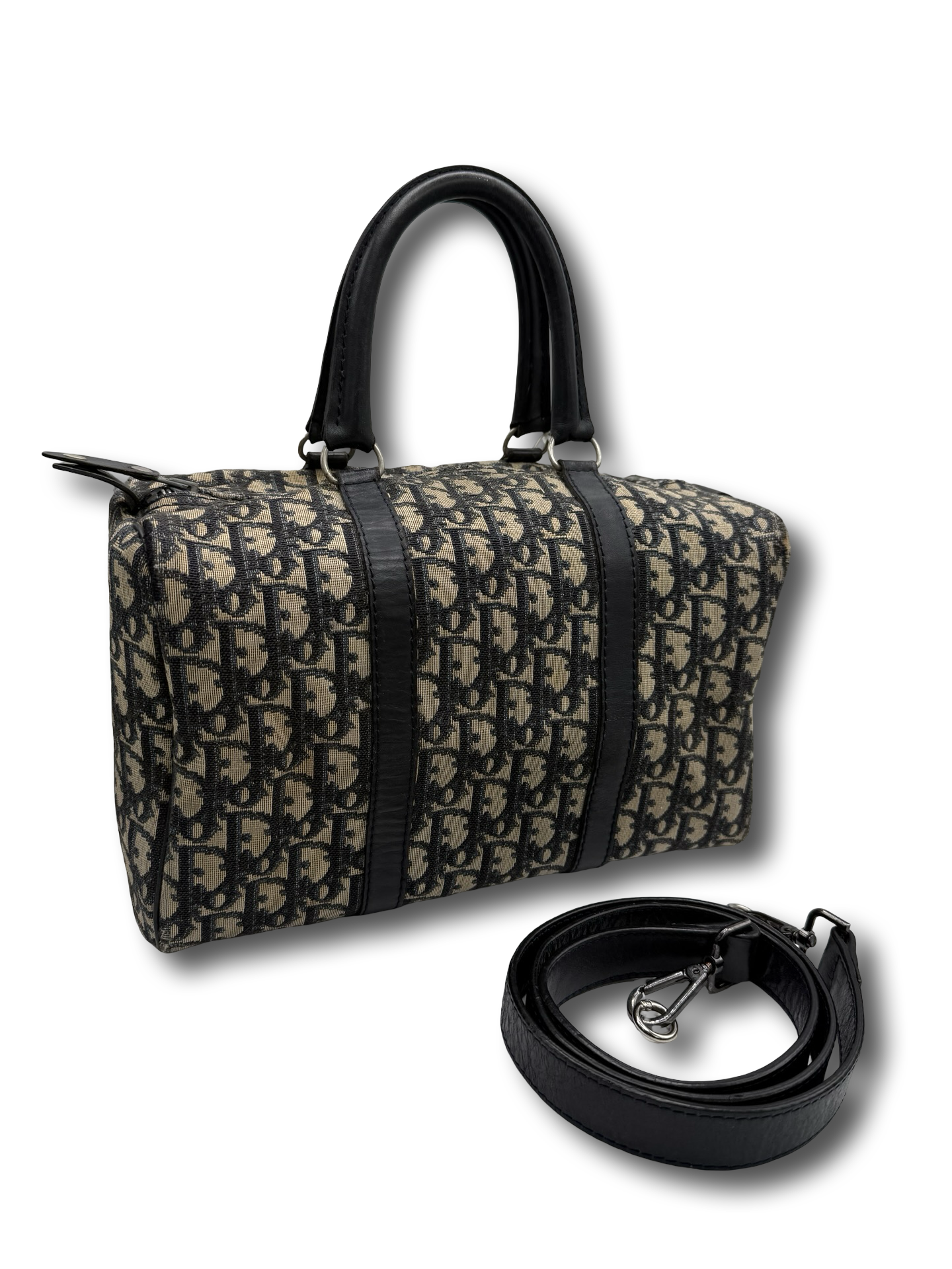 Dior Trotter Boston Oblique Handtasche Crossbody Tasche dunkelblau