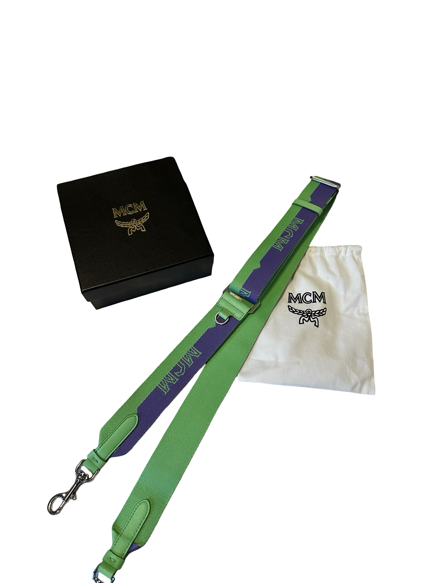 MCM Twill Crossbody Gurt Taschengurt lila grün limited NEU
