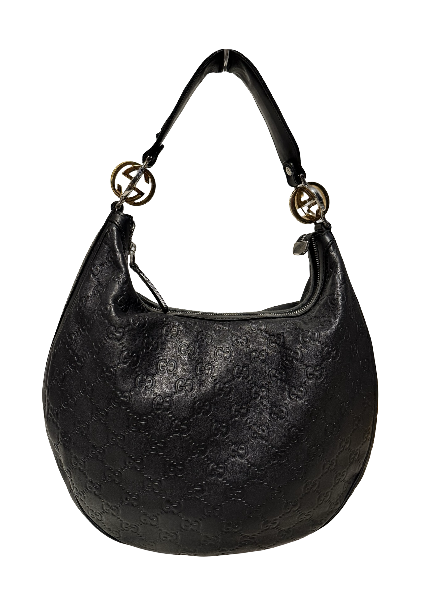 Gucci Guccissima Twin Hobo Bag Tasche schwarz Leder