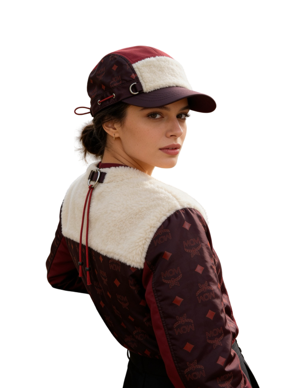 MCM Sherpa Visetos Cap Kappe Mütze Teddy Unisex rot limited