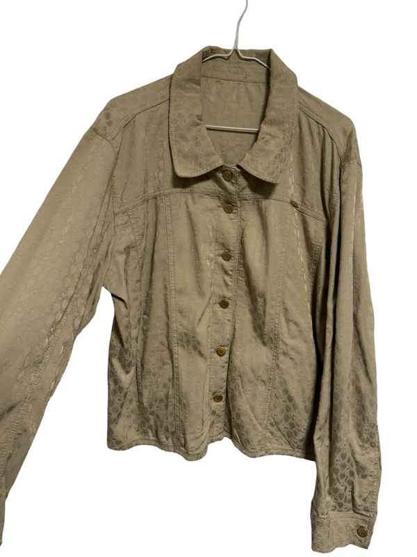 MCM Logo Oversized Hemd L Jacke beige Vintage
