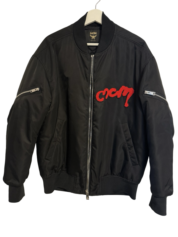 MCM Sherpa Logo Bomberjacke gefüttert L schwarz rot limited