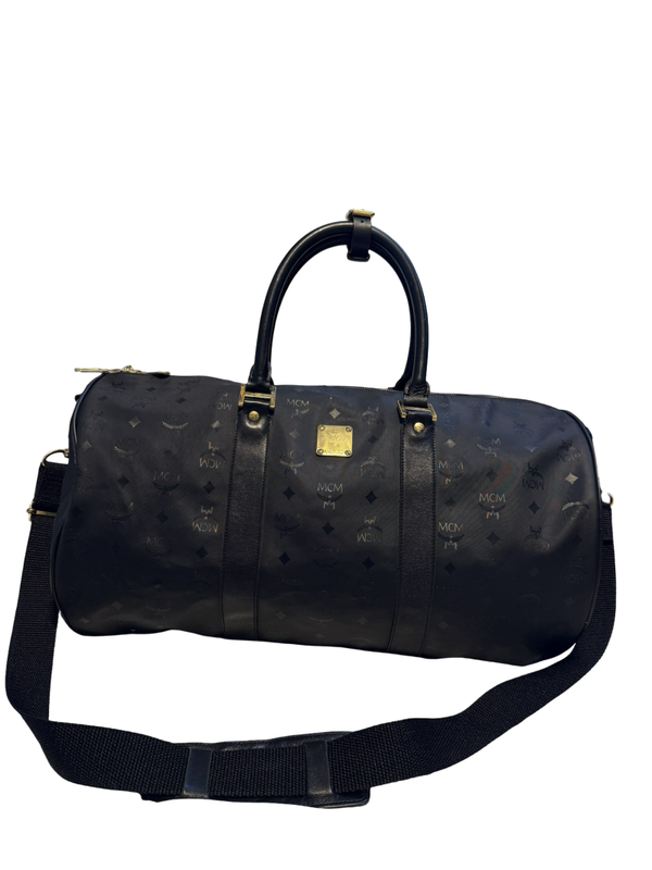 MCM Barrel Weekender Large Reisetasche Crossbody Tasche schwarz Vintage