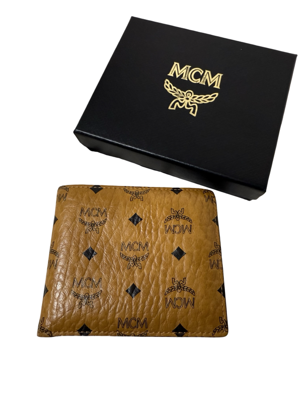 MCM Veritas Fold Wallet Portemonnaie Geldtasche cognac
