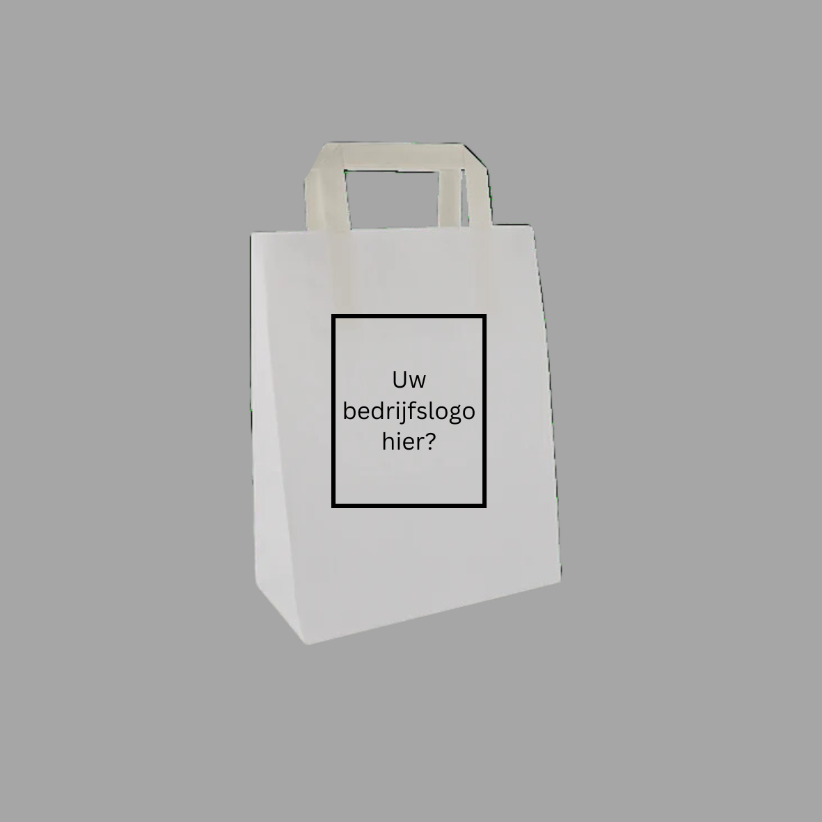 Papieren draagtassen wit maat S met personalisatie