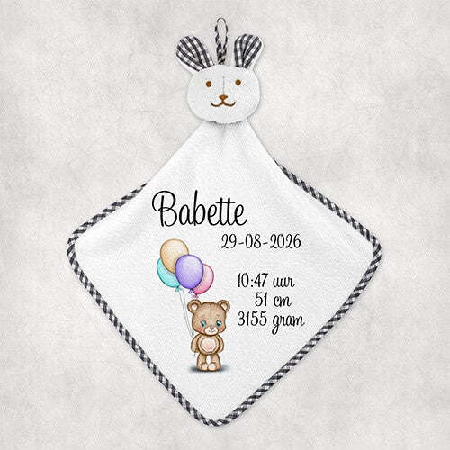 Knuffeldoekje Konijntje  - Lio met balonnen