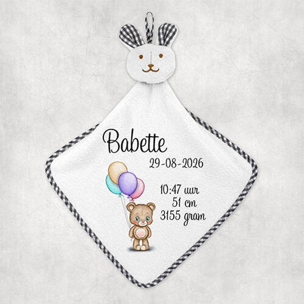 Knuffeldoekje Konijntje  - Lio met balonnen