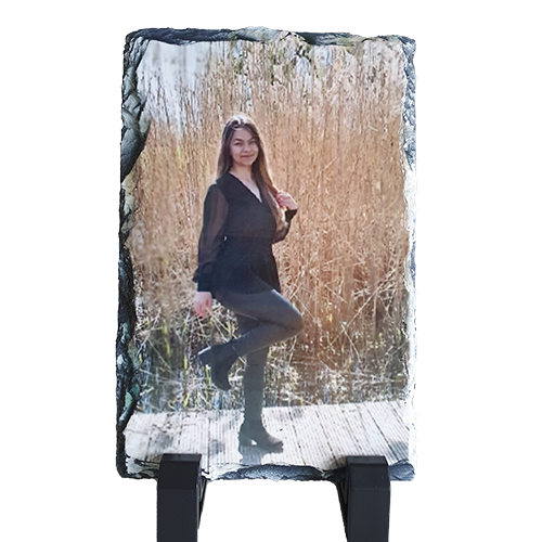 Gepersonaliseerde foto op leisteen 14x9cm