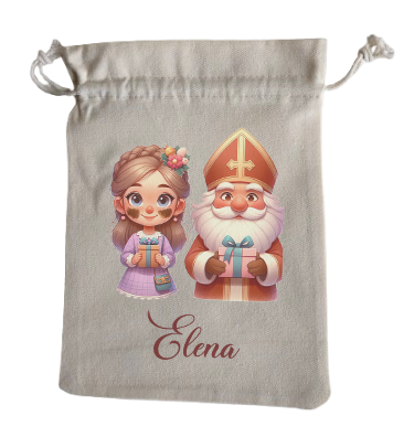 Sint & Piet Snoepzakjes / Sinterklaas samen met een meisje