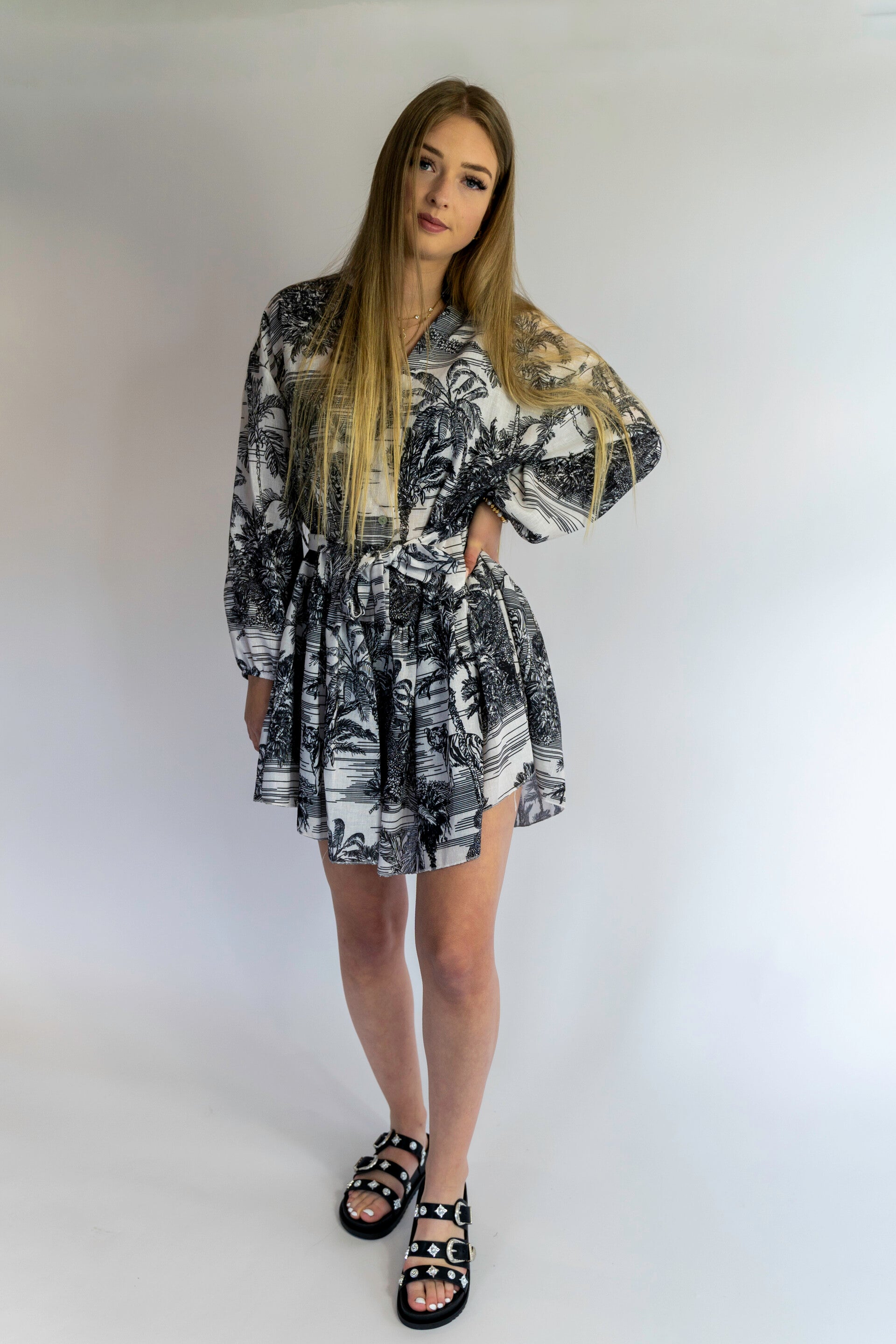 KLEID SAFARI - mit Bindegürtel