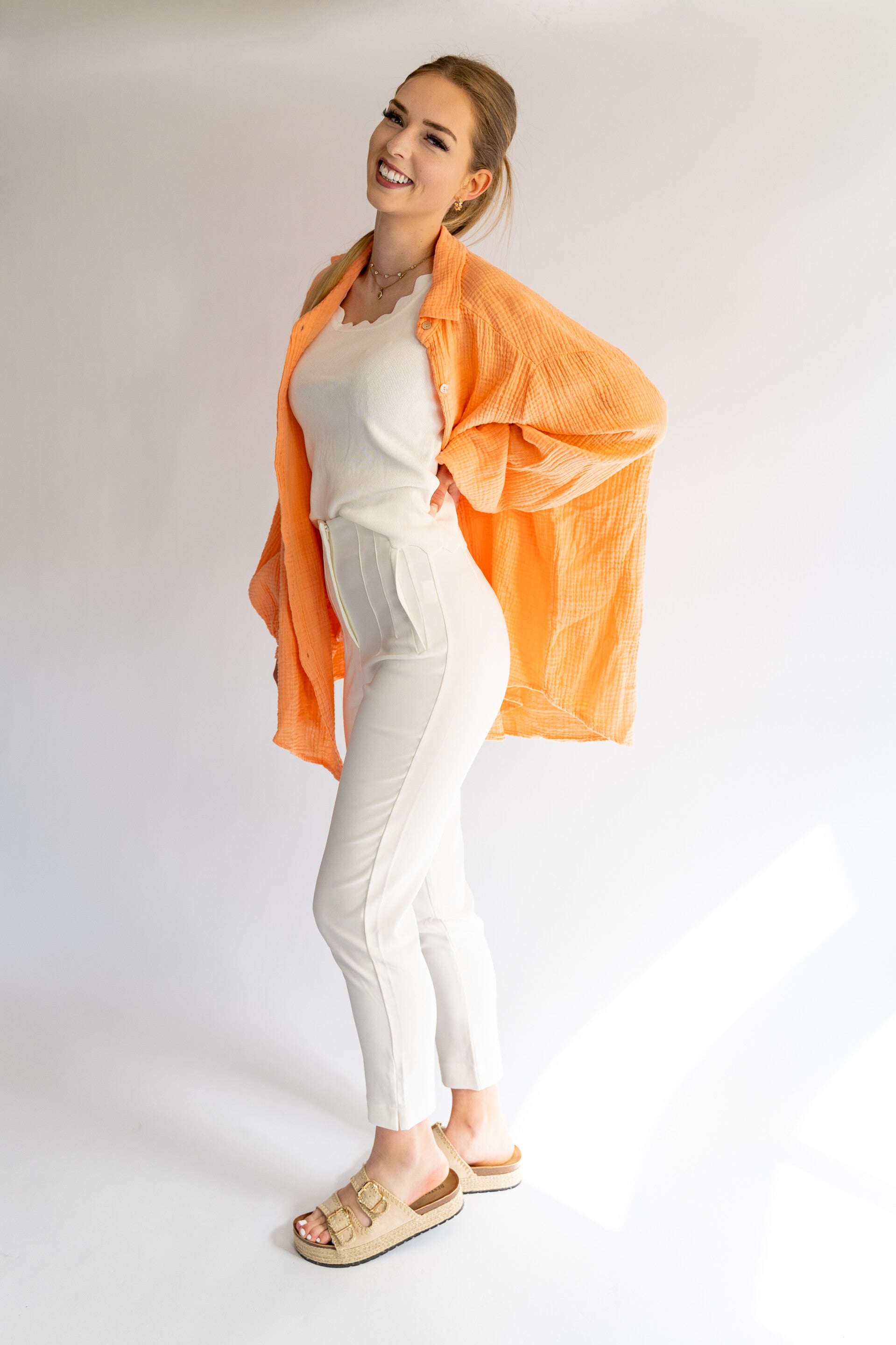 MUSSELIN BLUSE LACHS