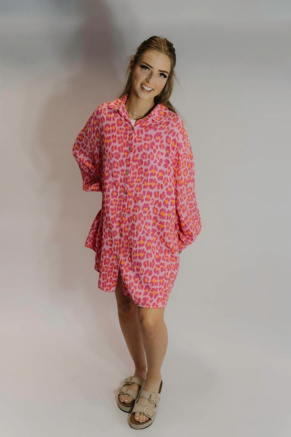 MUSSELIN BLUSE LEO PINK - Long