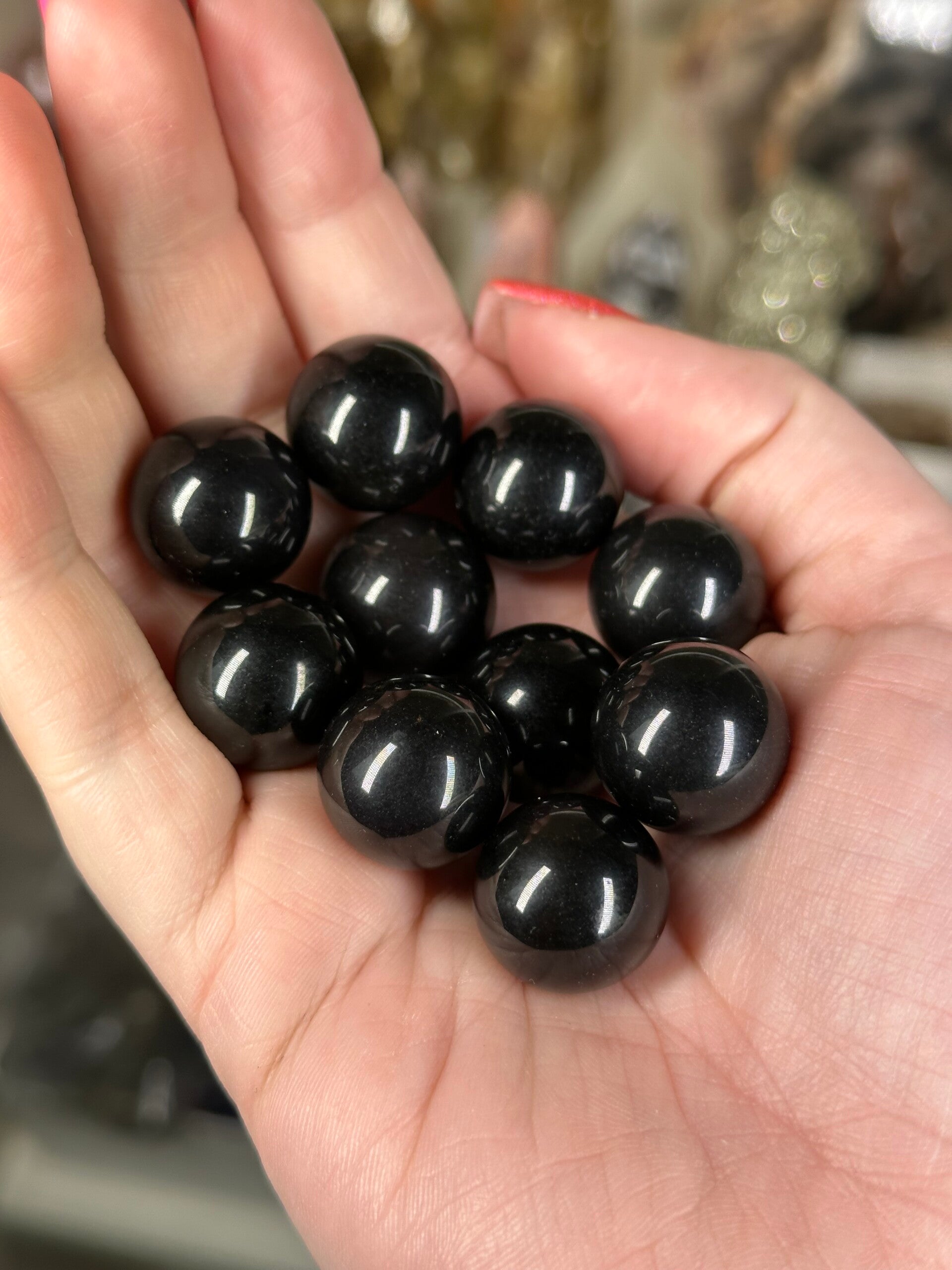Zwarte Obsidiaan mini spheres
