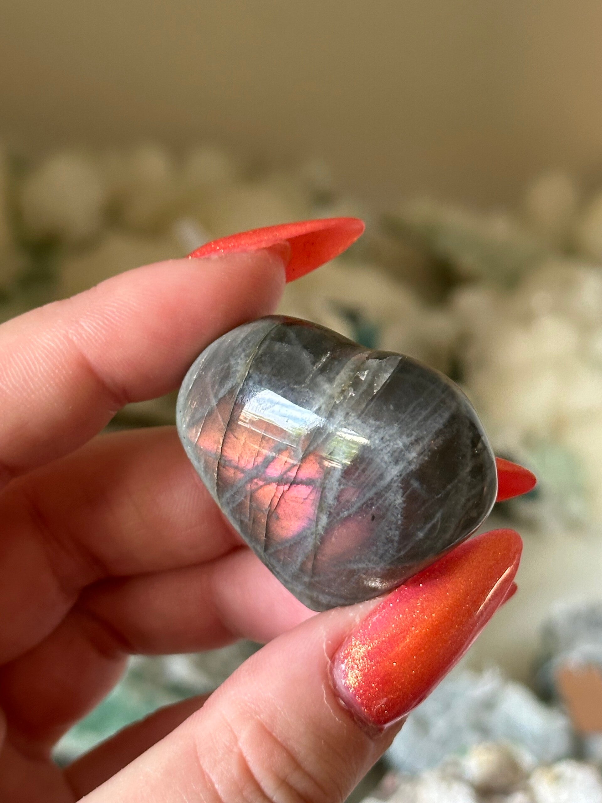 Roze Labradoriet hart 2