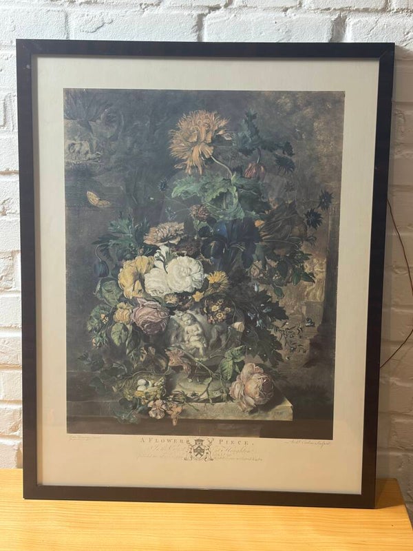 Antieke 18e-Eeuwse Gravure ‘A Flower Piece’ – R. Earlom naar J. van Huysum (1778)