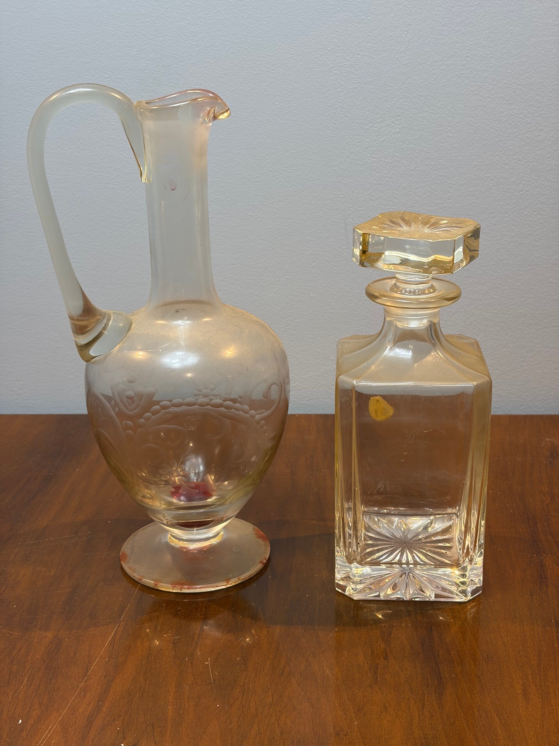 Vintage Karaf Set – Kristallen Whiskykaraf & Elegante Glazen Schenkkan"