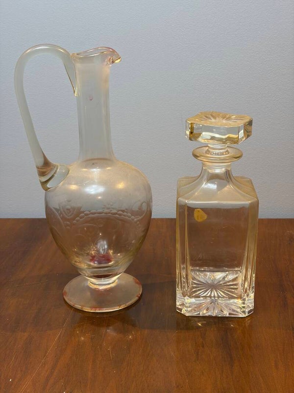 Vintage Karaf Set – Kristallen Whiskykaraf & Elegante Glazen Schenkkan"