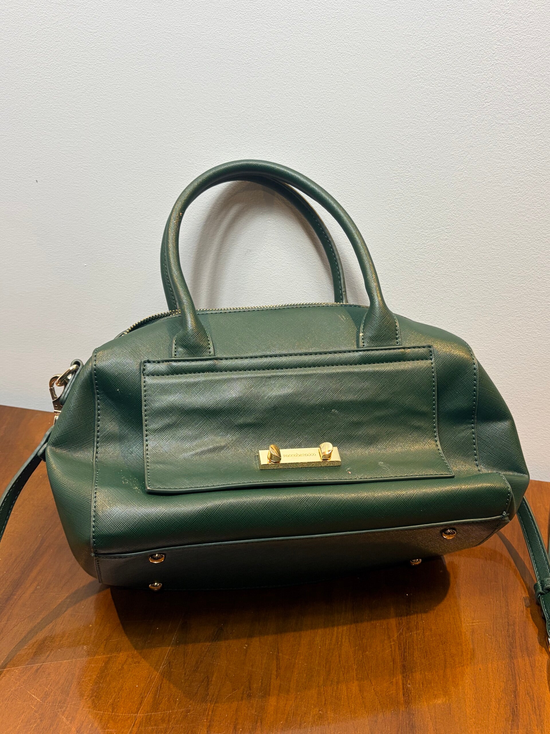 Roccobarocco Saffiano Top Handle Tas – Donkergroen