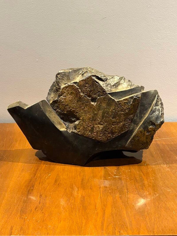 Vintage Brutalistisch Sculptuur Ruw & Gepolijst Gesteente – 29 cm