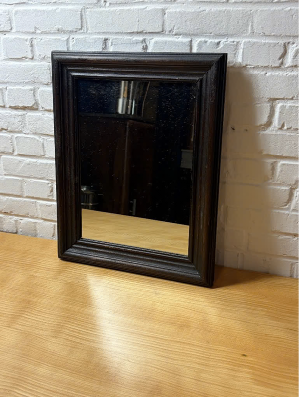 Klassieke Robuuste Wandspiegel met Gelaagde Houten Lijst – Vintage