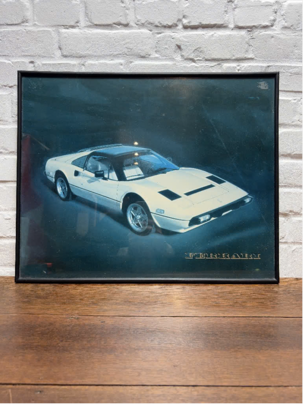 Ingelijste Vintage Ferrari 308 GTS Poster – Jaren '80 Retro Wall Art