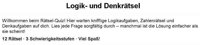 Logik- und Denkrätsel