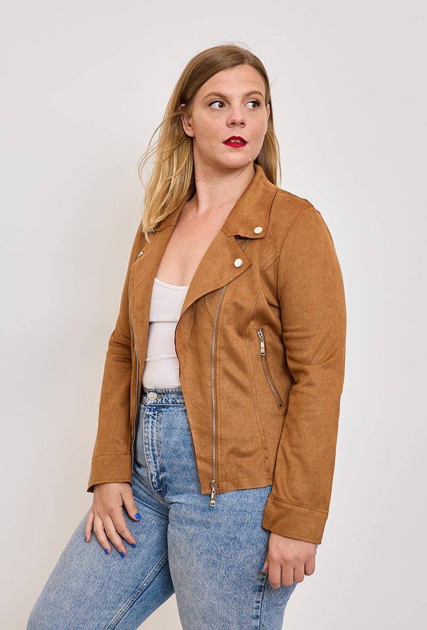 VESTE SUEDINE CAMEL