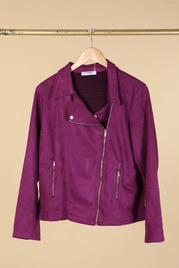 VESTE SUEDINE VIOLINE