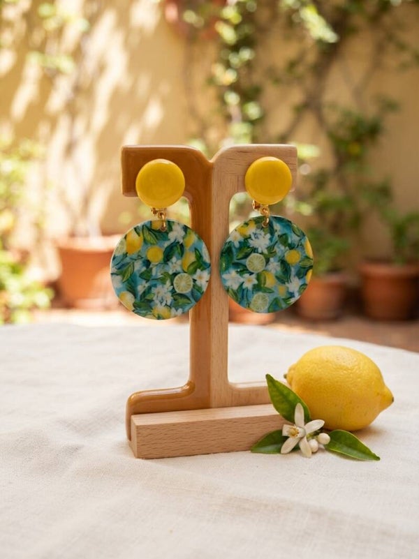 Boucles d'oreilles clips citronnées