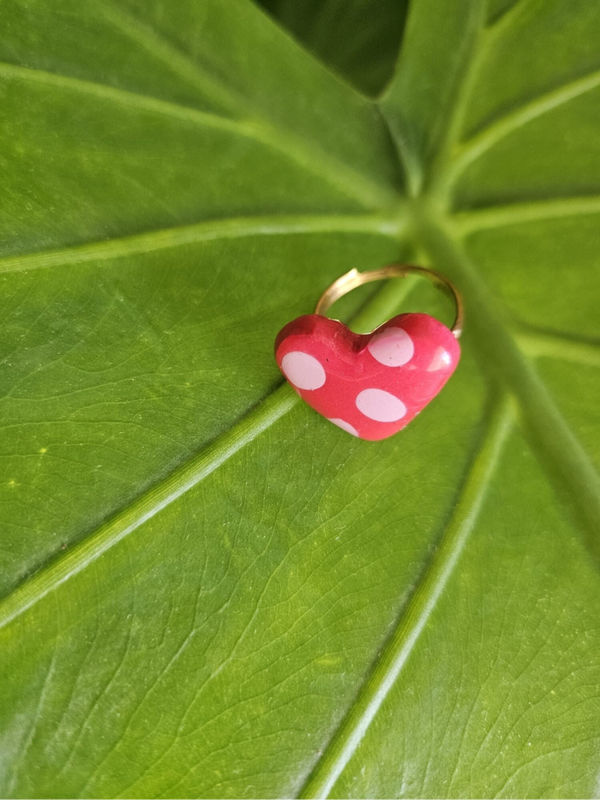 Bague Cœur à Pois