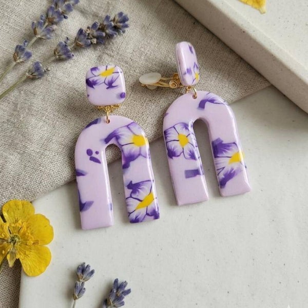 Boucles d'Oreilles Clips Florales
