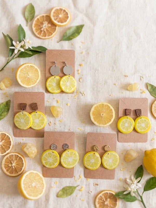 Boucles d'Oreilles Tranches de Citron