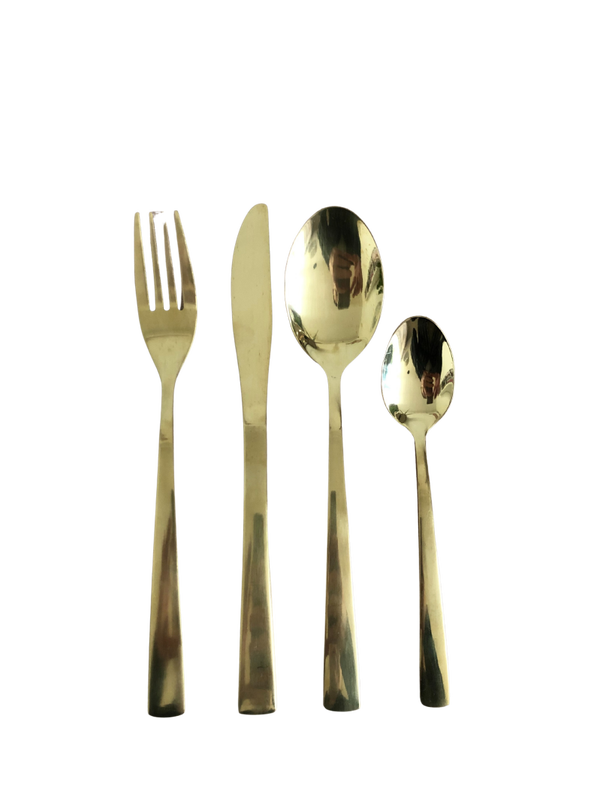 Bestekset goud glanzend - 4 delig