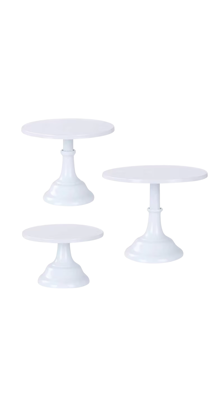 Taartplateaus wit set van 3