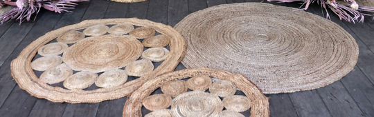 Set 3 jute vloerkleden