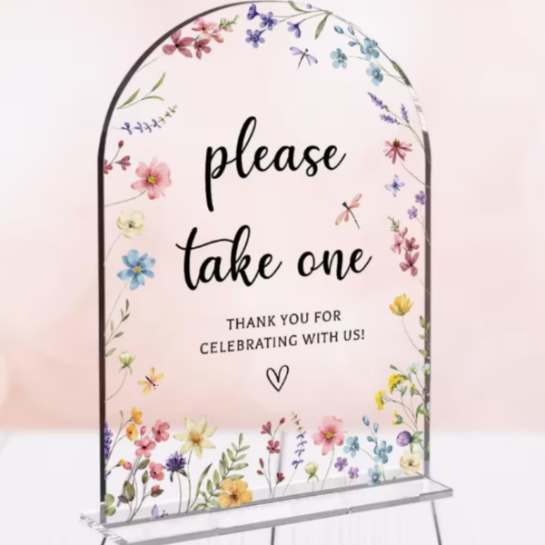 Tekstbord 'Thank you for celebrating with us'